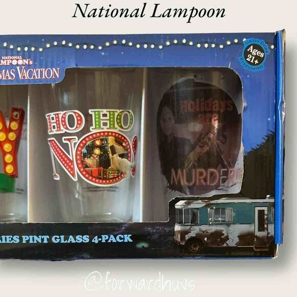 4 Pack 16 oz National Lampoon’s Christmas Vacation 2015 Glasses - Picture 5 of 9